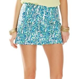 Lilly Pulitzer Ella Sea Blue Its A Stretch Animal
Print Skort Skirt Size 8